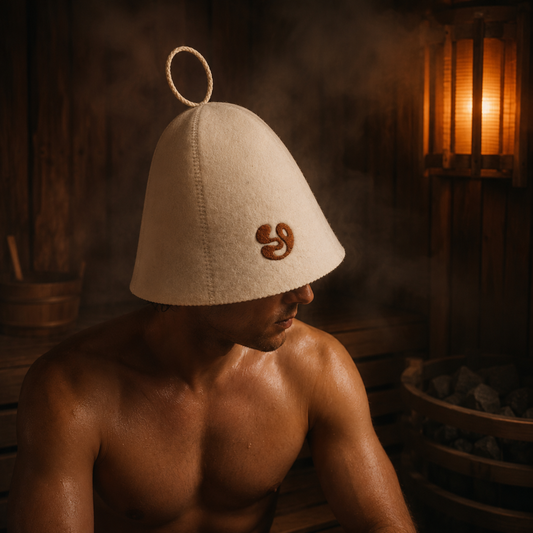 Traditional Natural Wool Sauna Hat | Brown