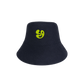 Navy sauna bucket hat with a lime Signed Off Sauna House logo 