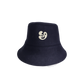 Navy sauna bucket hat with a white Signed Off Sauna House logo 
