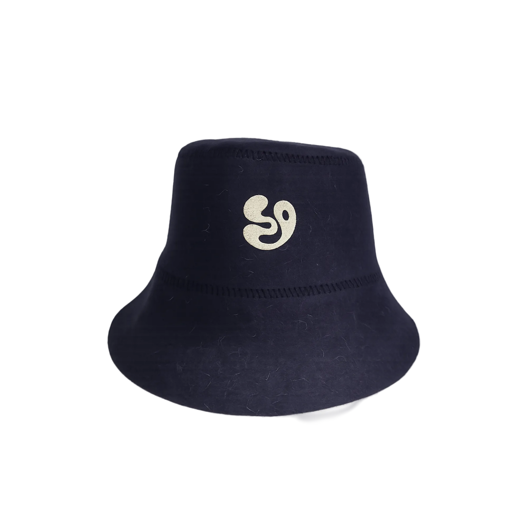 Navy sauna bucket hat with a white Signed Off Sauna House logo 